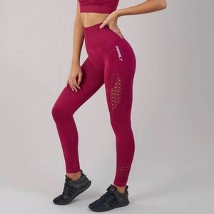 Gymshark Energy Seamless Leggings- Cranberry/Red- Small